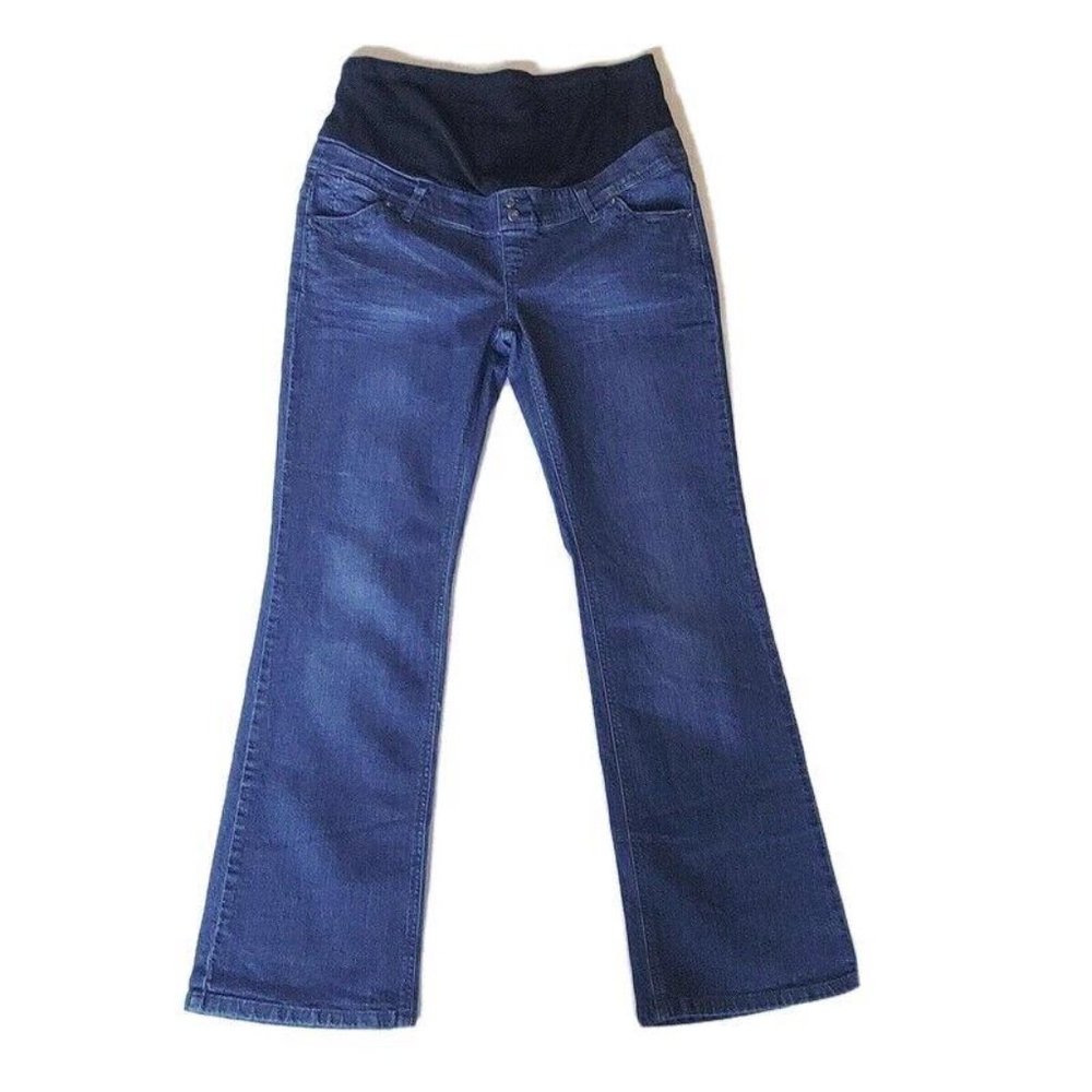 Yessica Maternity Jeans 11/12 Womens Bootcut Stretch Denim Blue Jeans Dark Wash
